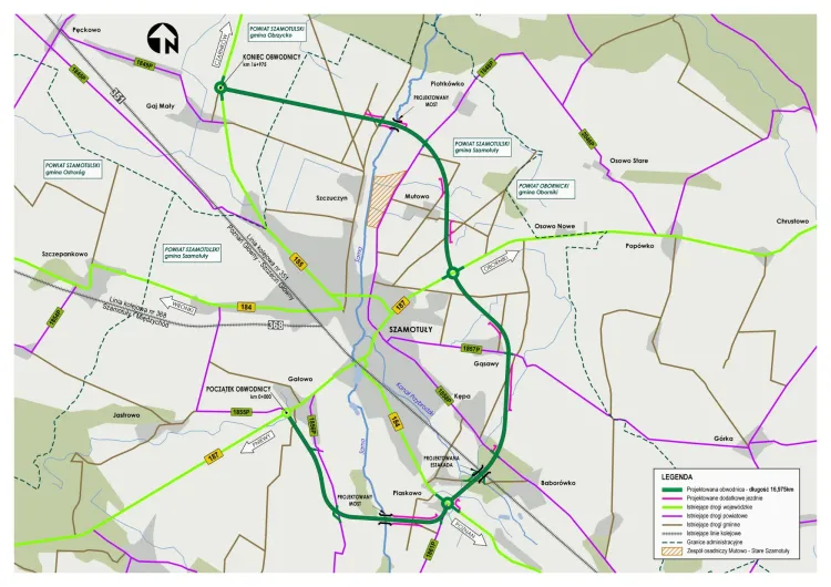 Mapa obwodnicy Szamotuł